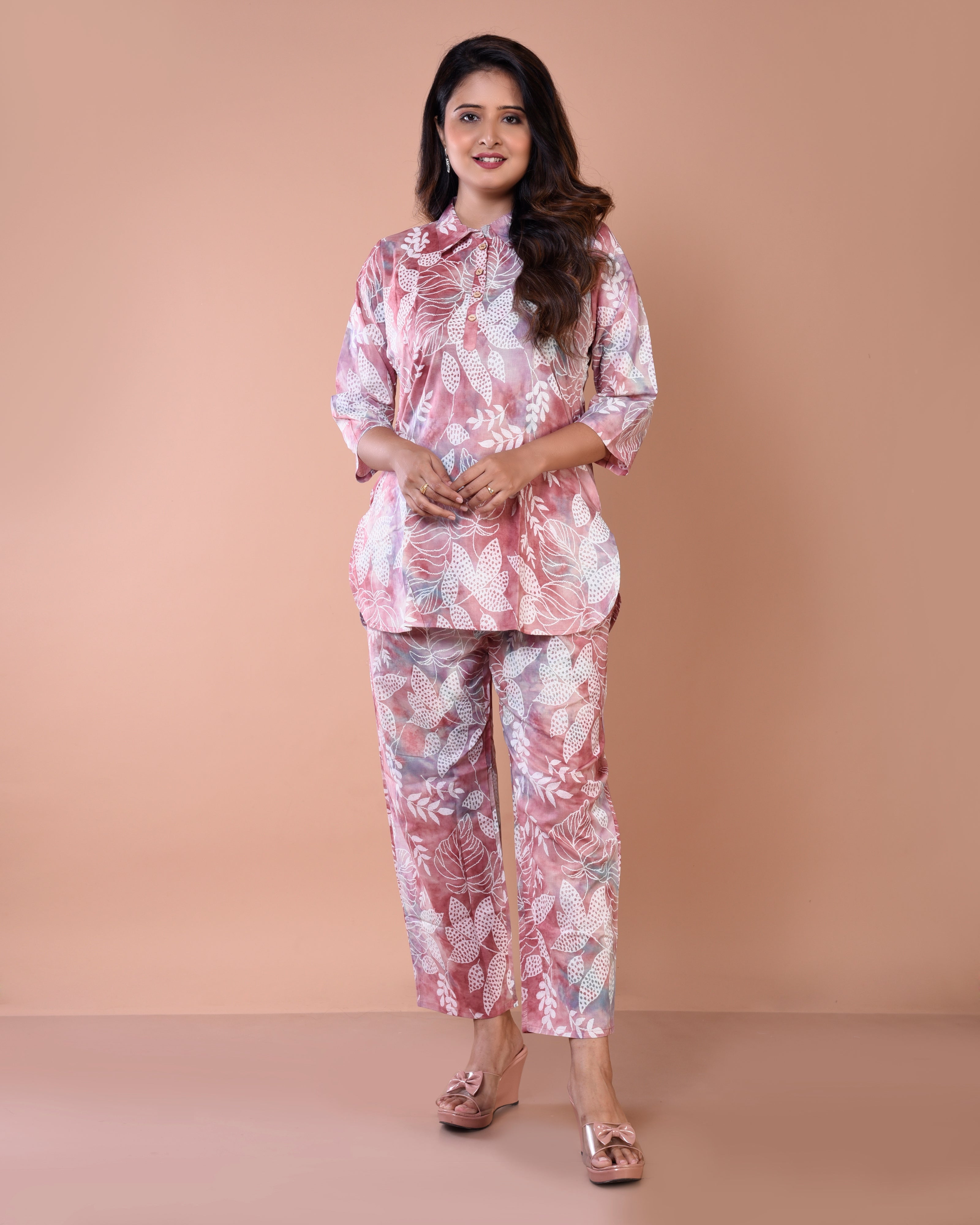 Nude Pink Premium Cotton Co-ord Sets