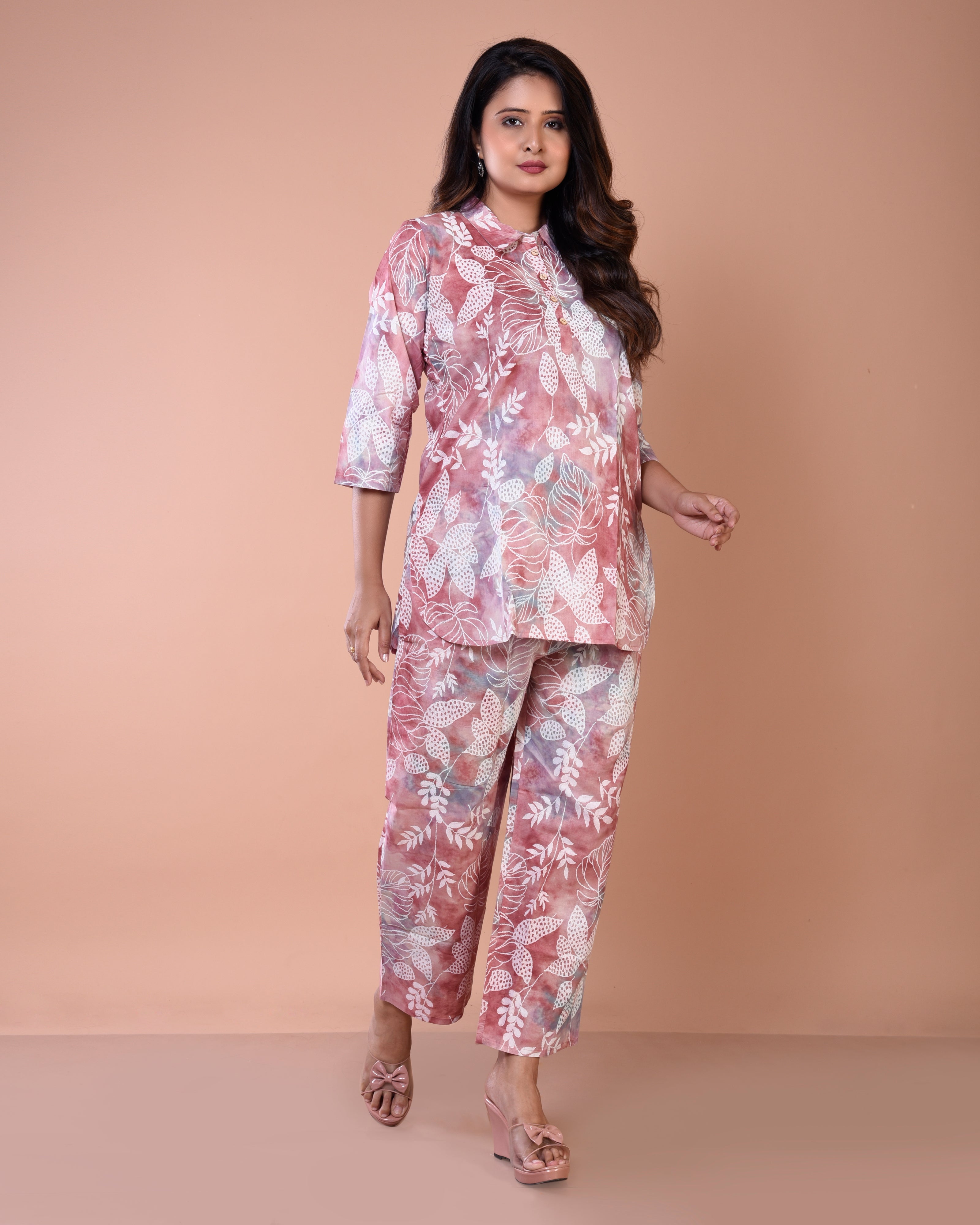 Nude Pink Premium Cotton Co-ord Sets