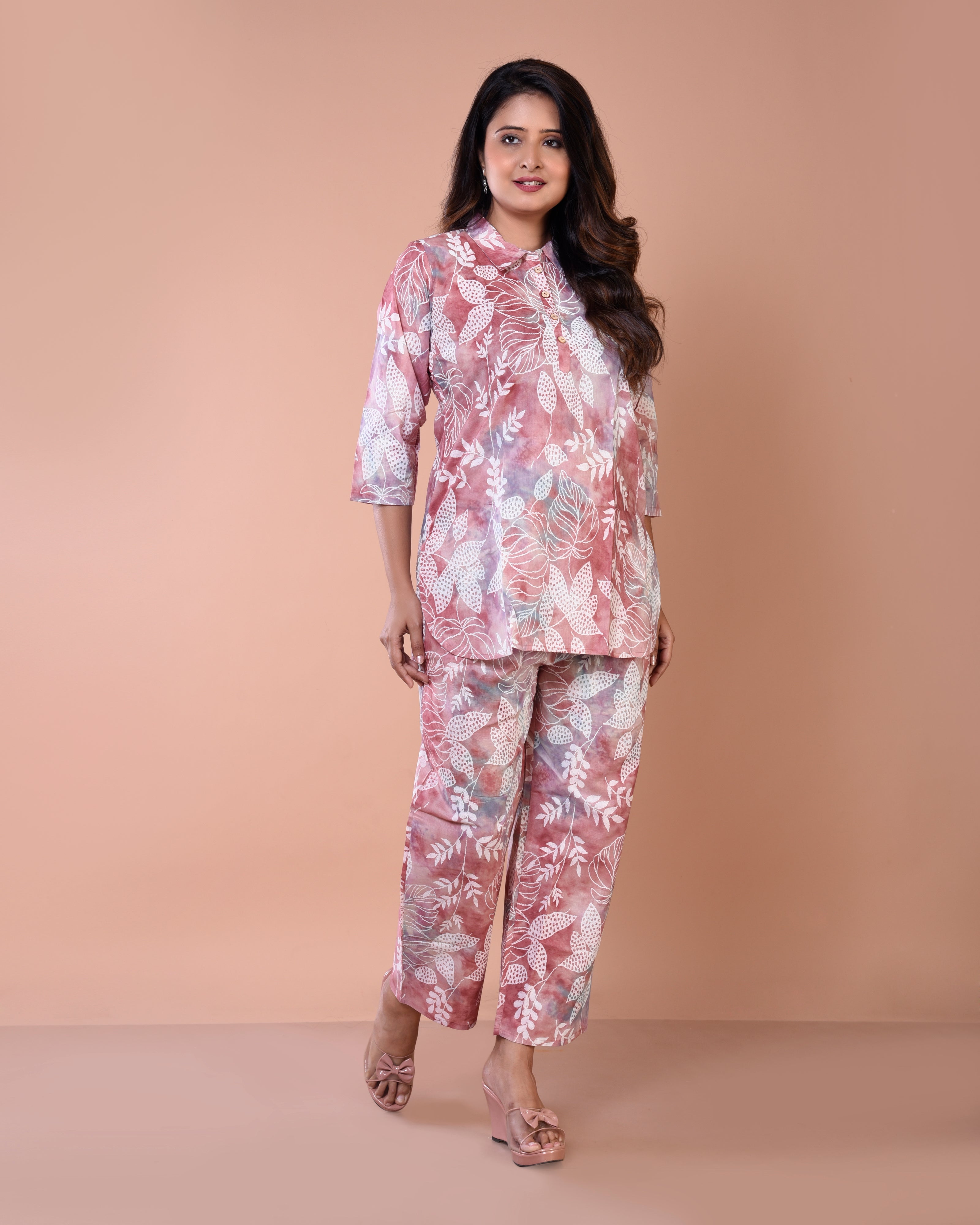 Nude Pink Premium Cotton Co-ord Sets