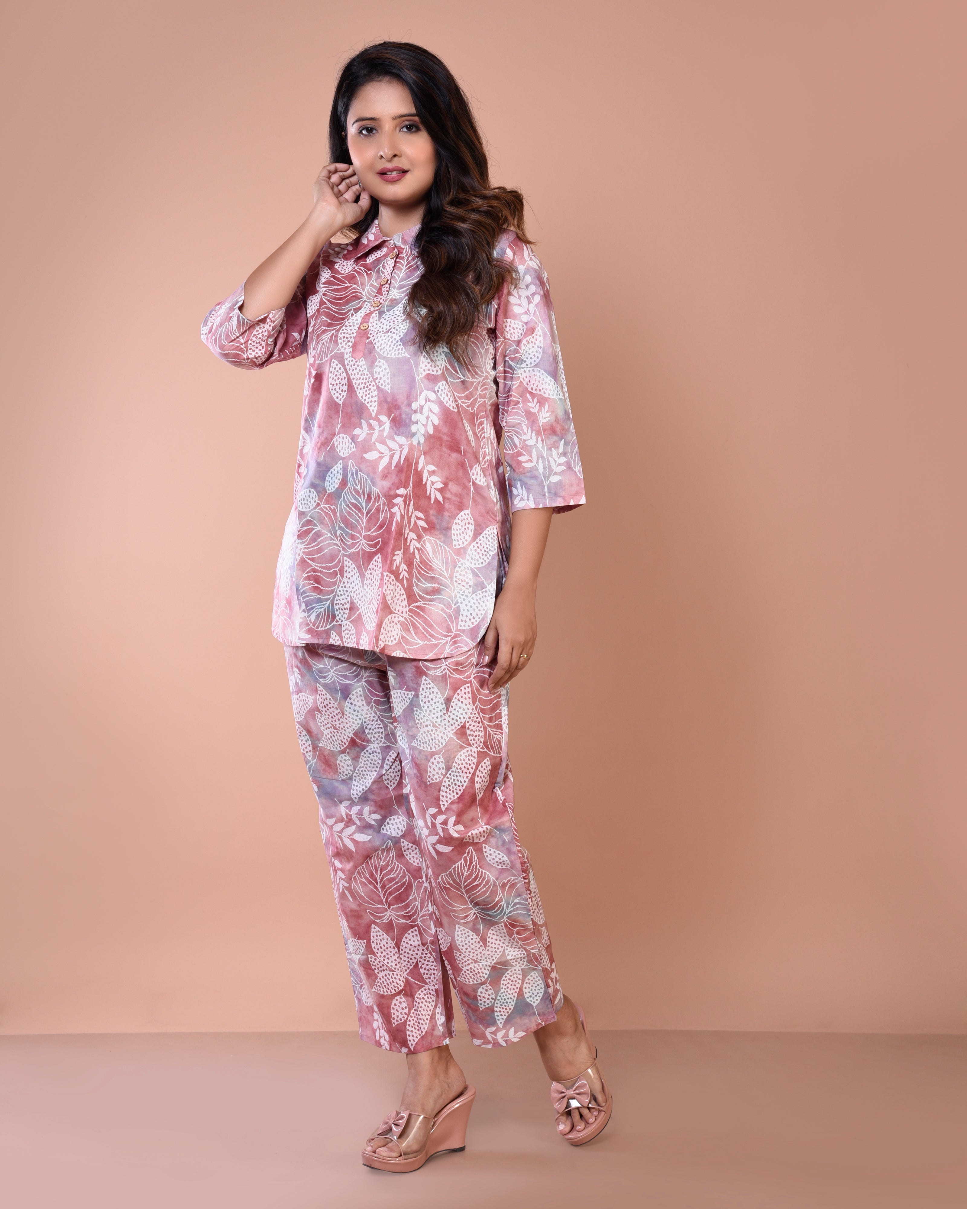 Nude Pink Premium Cotton Co-ord Sets